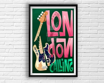 THE CLASH London Calling Rock Art Print (1979)