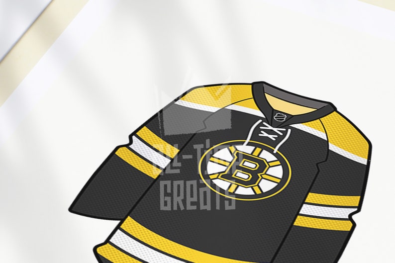 Boston Bruins Jersey Print Celebrate Bruins Legacy with NHL Hockey Fan Art & Decor for Your Home Perfect Gift for Hockey Enthusiasts image 2