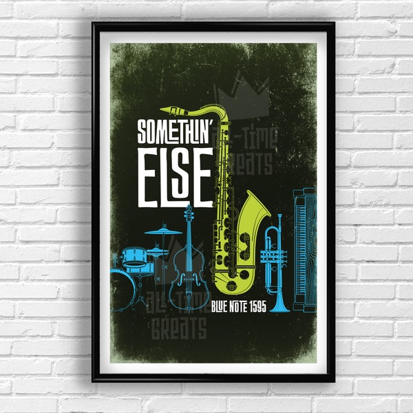 CANNONBALL ADDERLEY - Somethin' Else Jazz Art Print, Blue Note Records Poster (1958)