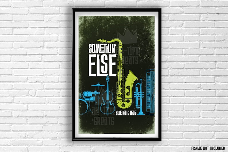 CANNONBALL ADDERLEY - Somethin' Else Jazz Art Print, Blue Note Records Poster (1958) image 1