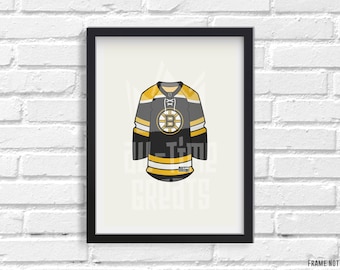 Boston Bruins Jersey Print - Celebrate Bruins Legacy with NHL Hockey Fan Art & Decor for Your Home! Perfect Gift for Hockey Enthusiasts