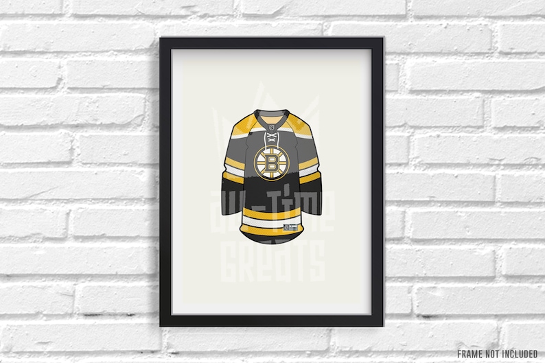 Boston Bruins Jersey Print Celebrate Bruins Legacy with NHL Hockey Fan Art & Decor for Your Home Perfect Gift for Hockey Enthusiasts image 1