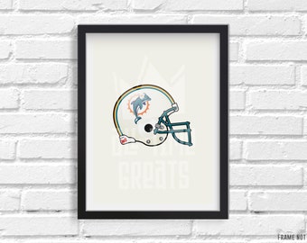 Miami Dolphins NFL Helmet Print - Football Fan Art & Decor