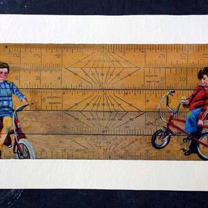 In Tandem, cycling print, cycle, bikes, retro, quirky print, peddle, vintage vibe, home decor image 3