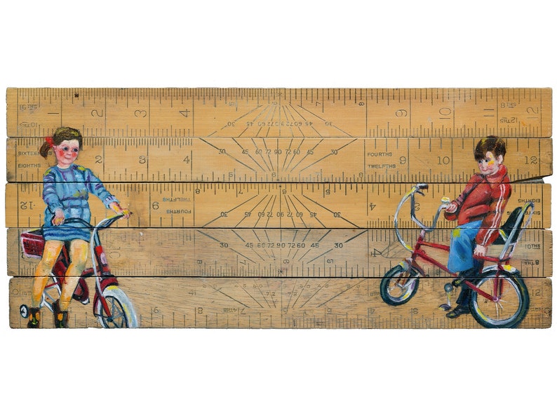 In Tandem, cycling print, cycle, bikes, retro, quirky print, peddle, vintage vibe, home decor image 1