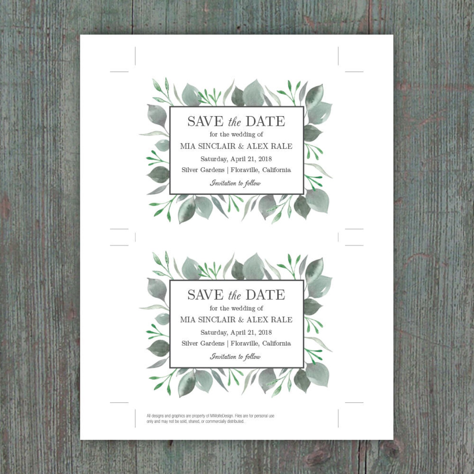 Printable Save the Date DIY Template Instant Download | Etsy