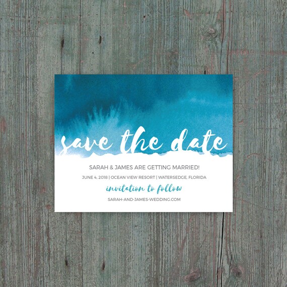 Printable Save the Date DIY Template Instant Download Blue | Etsy