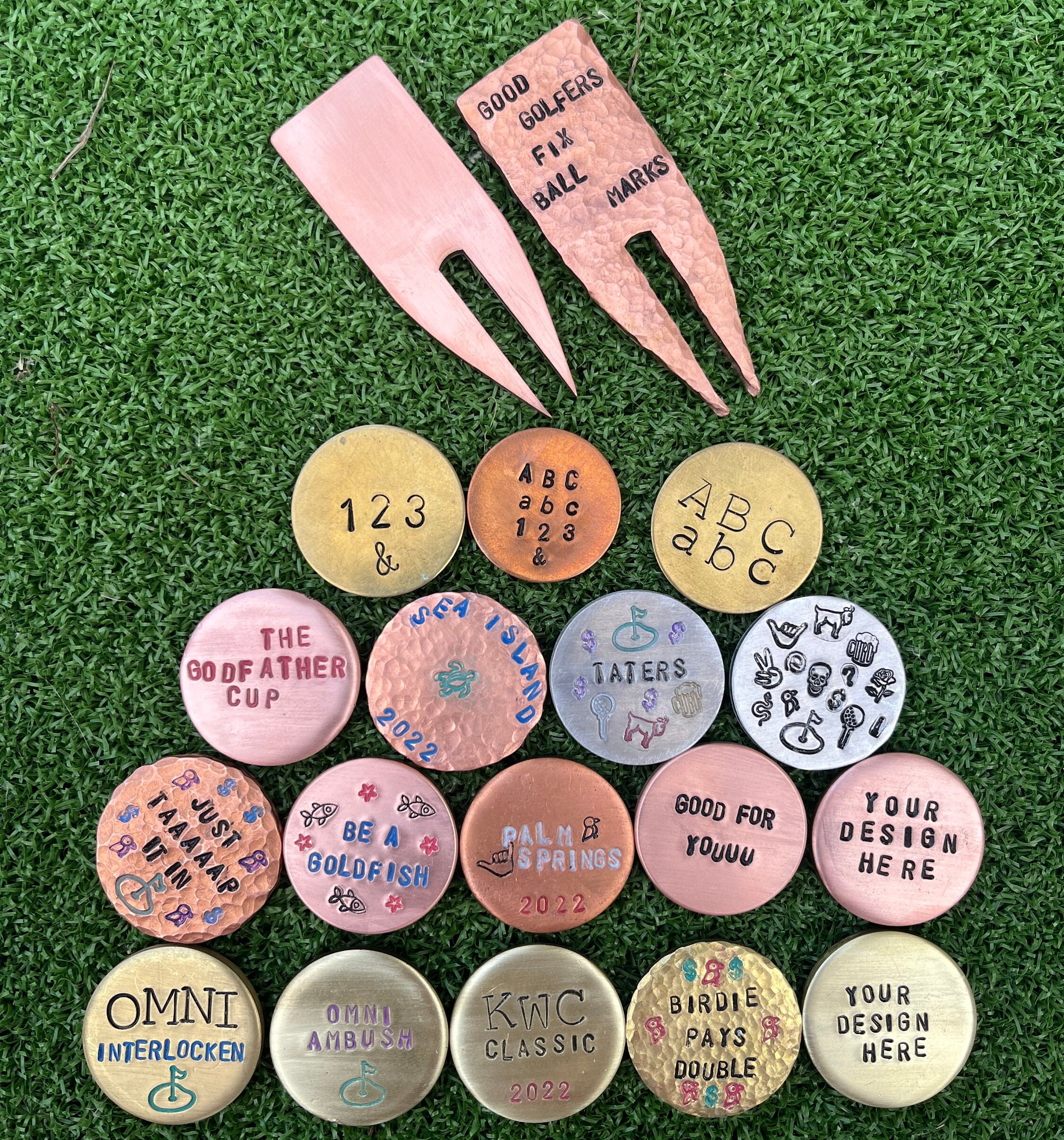 Custom Golf Ball Marker in Brass Perfect Golf Gift Gift for Etsy