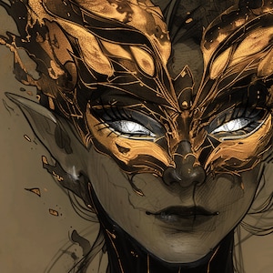Nesta Archeron, Lady Death, Sarah J Maas, SJM, A Court of Silver Flames, mask, Cauldron Made, Victorian drawing, silver flame