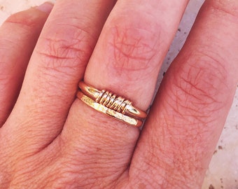 Structure stacking ring, gold filled