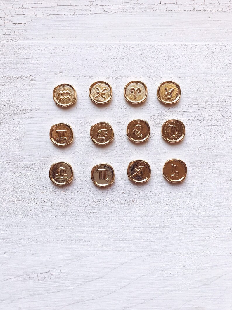 Small zodiac coin necklace gift vintage choker gold filled necklace boho gypsy nomad jewelry