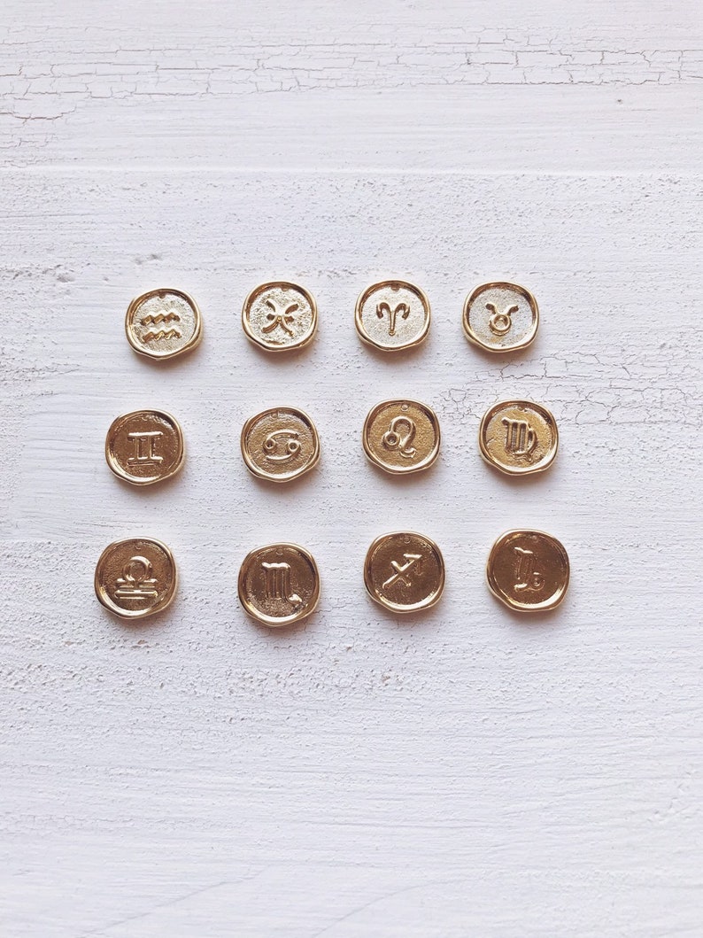 Small zodiac coin necklace gift vintage choker gold filled necklace boho gypsy nomad jewelry