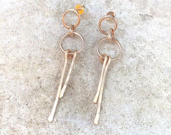 Boho Fransen Ohrstecker, Gold Filled Ohrringe