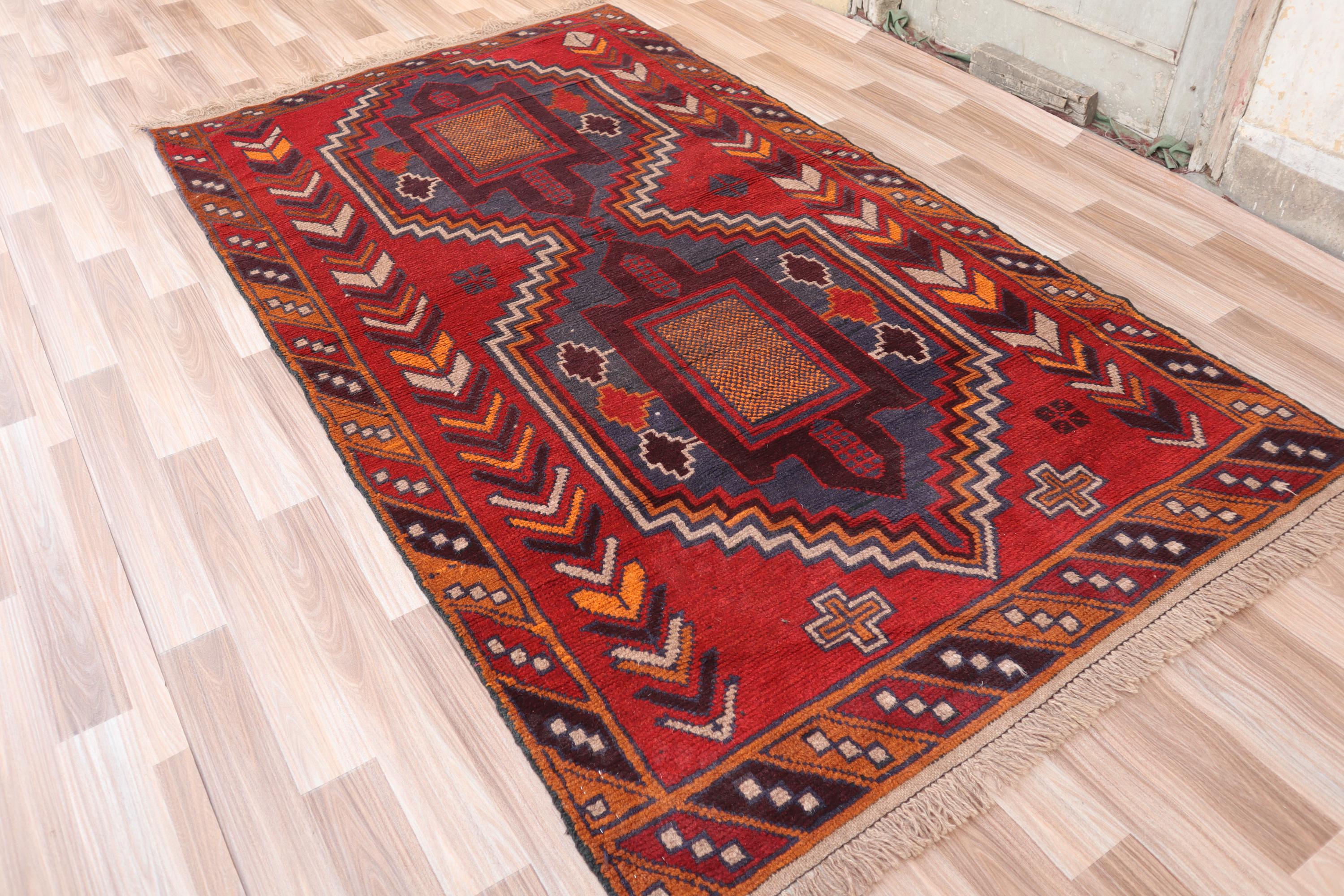 未使用　182*138cm イラン製　手織り 多色幾何学模様のウールラグ スミノエ ラグ ラグマット デザインライフ アーガイルラグ 130×185cm