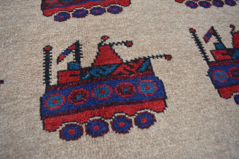 3 x 4/'9 Feet Gorgeous Handmade Afghan Tribal Tang Pattern Stunning 100/% Wool Rug