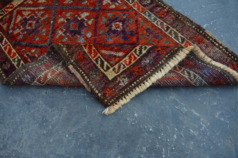 2/'2 x 2/'11 Feet Handmade Afghan Tribal Baluch Vintage rug SIZE Home Decor Rug.