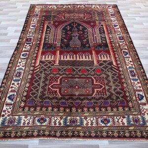 150年前 アンティーク　トルクメン絨毯　ラグ　手織 ウール 41x105cm トルクメン産ウール製手織りラグ：5x7フィートの部族パルデ柄 - Etsy 日本