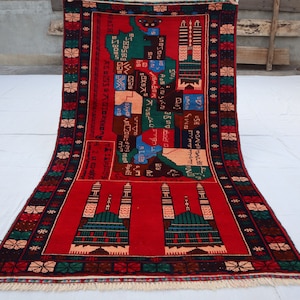 MAAT: 3'4 x 6'7 voet handgemaakte tribal Baluch Aghan-kaart 100% wol traditioneel tapijt. Traditioneel vloerkleed voor elke kamer. Wandkleed