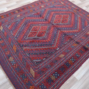 7x9 ヴィンテージ アフガニスタン ムシュワニ ラグ：手織り