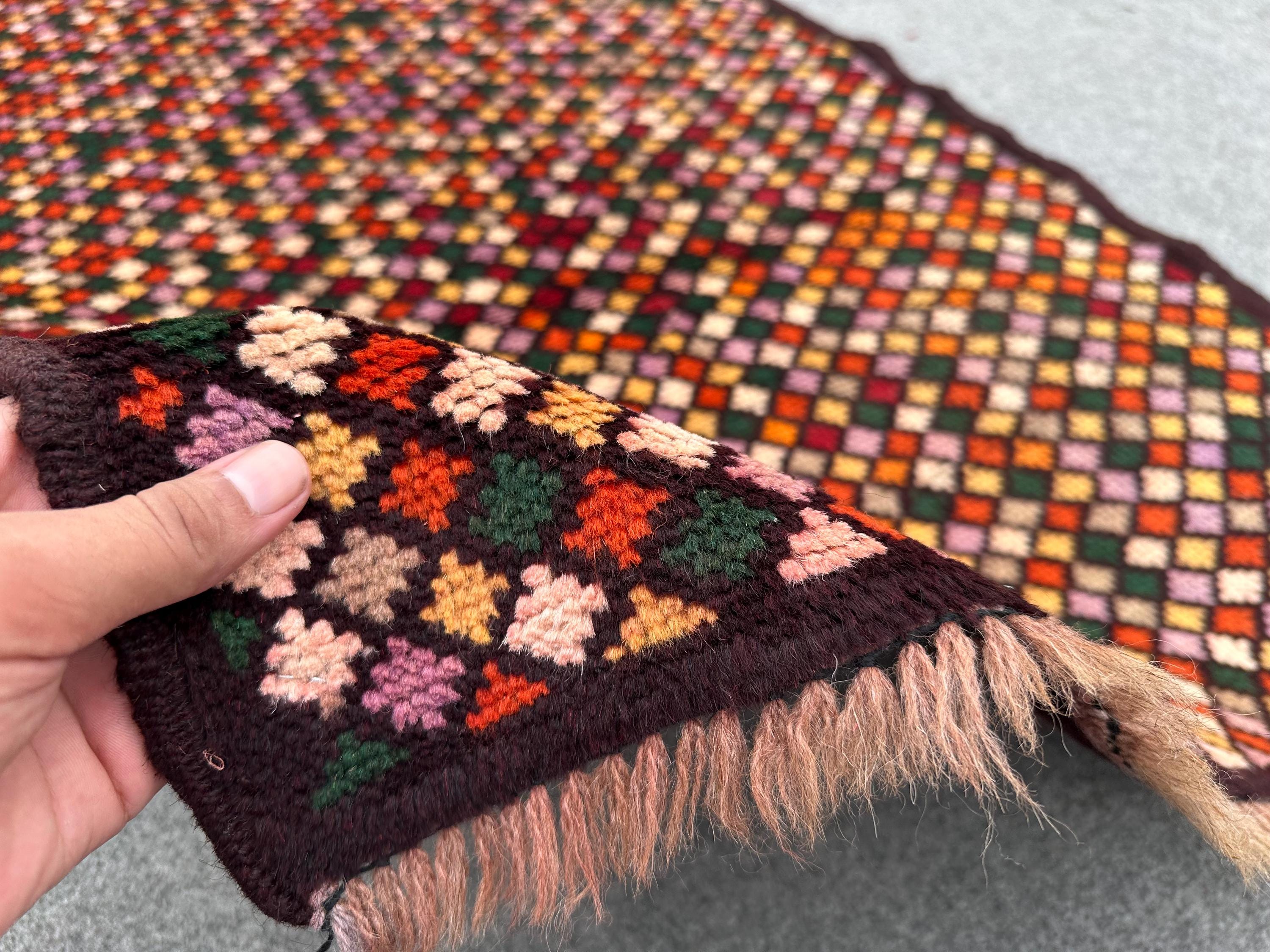 ヴィンテージ アフガン バルーチ ラグ (3x5): ハンドメイド ウール