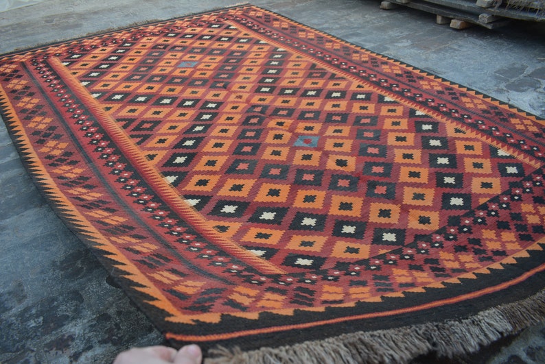 Baluch rug Turkish rug kilim rug 6/'6 x 10 Feet Gorgeous Handmade Afghan Ghallmori Vintage 100/% wool area rug