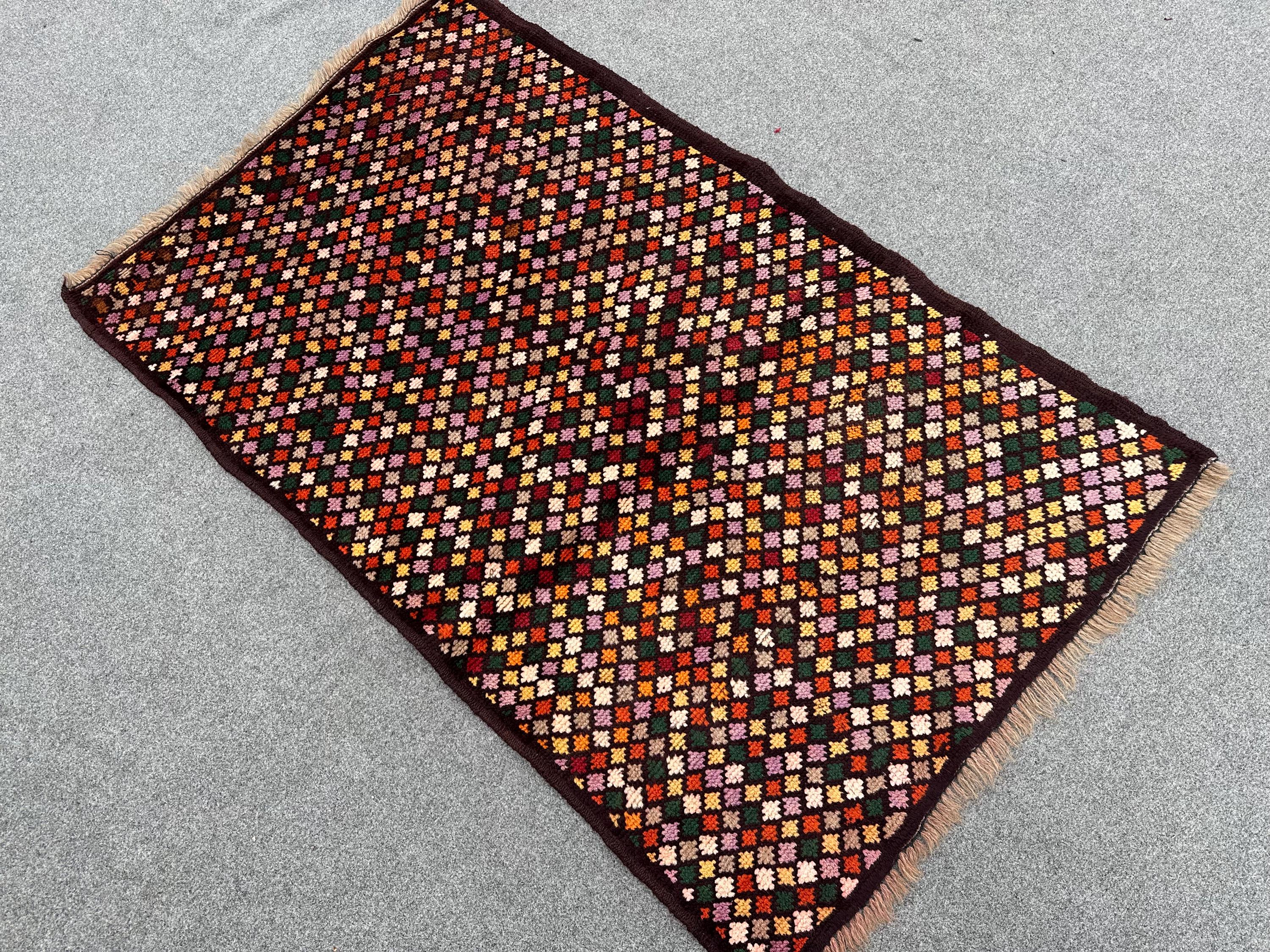 ごましお　バルーチ？物語のモチーフ　アフガンラグ　ビィンテージラグ ごましお バルーチ？物語のモチーフ アフガンラグ ビィンテージラグ No