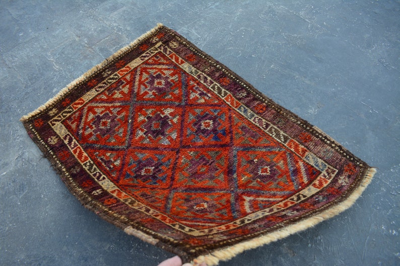 2/'2 x 2/'11 Feet Handmade Afghan Tribal Baluch Vintage rug SIZE Home Decor Rug.