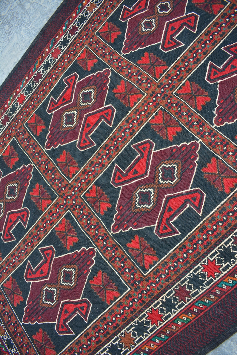 4/'4 x 6/'9 Feet Gorgeous Handmade Afghan Adraskan 100/% wool Traditional Vintage kilim rug