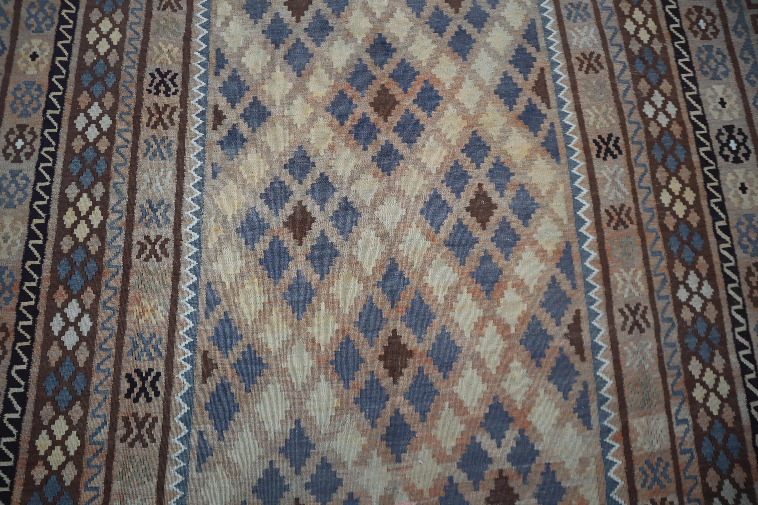 7x10 ヴィンテージ アフガン キリム ラグ：テラコッタウール