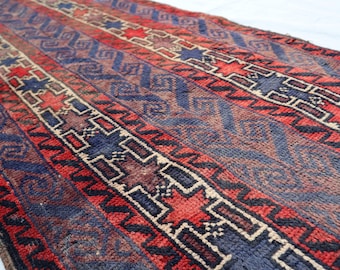 10フィートの落ち着いたボヘミアン風トライバルアフガンキリムランナー