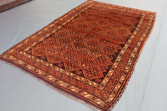Afghan baluch taimani rug 4'4 x 7'3 Handmade vintage afghan tribal