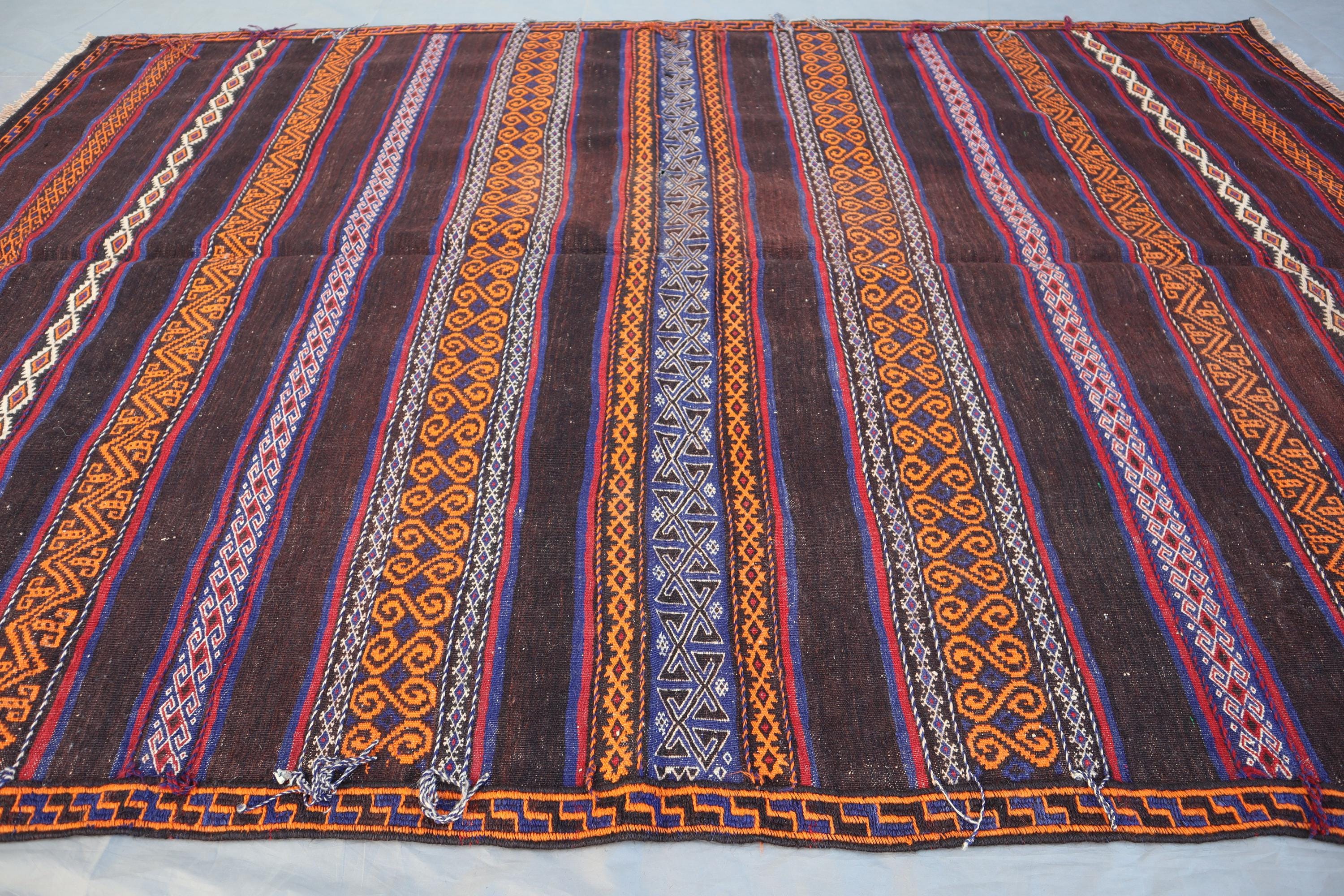 Buy Vintage Afghan Kilim Rug (5'2x7'6) – Handwoven Tribal Wool