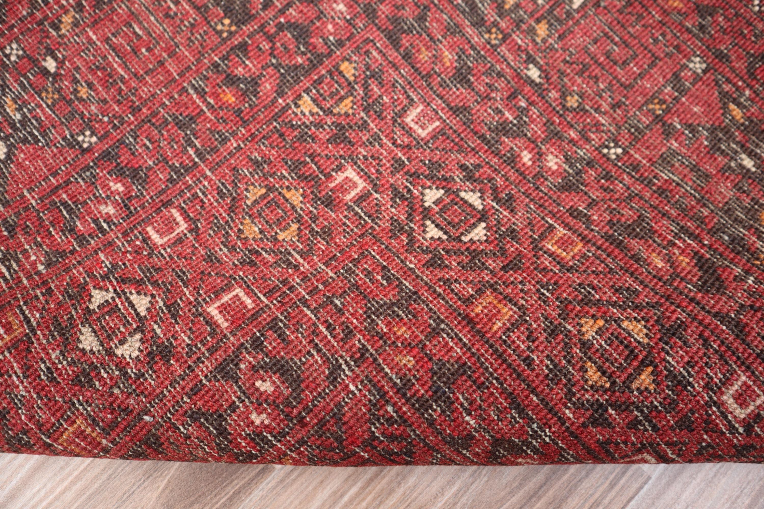 7x10 ヴィンテージ アフガン ラグ: 手織りウール Tekke Ersari ラグ