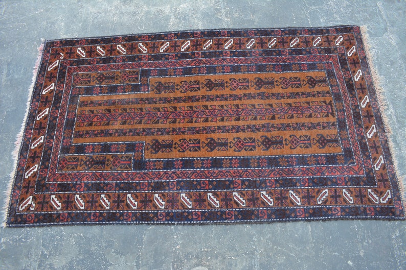 Gorgeous Design Rug Handmade Afghan Baluchi Prayer wool rug 3/'1 x 5/'1 Feet Stunning Vintage Rug SIZE