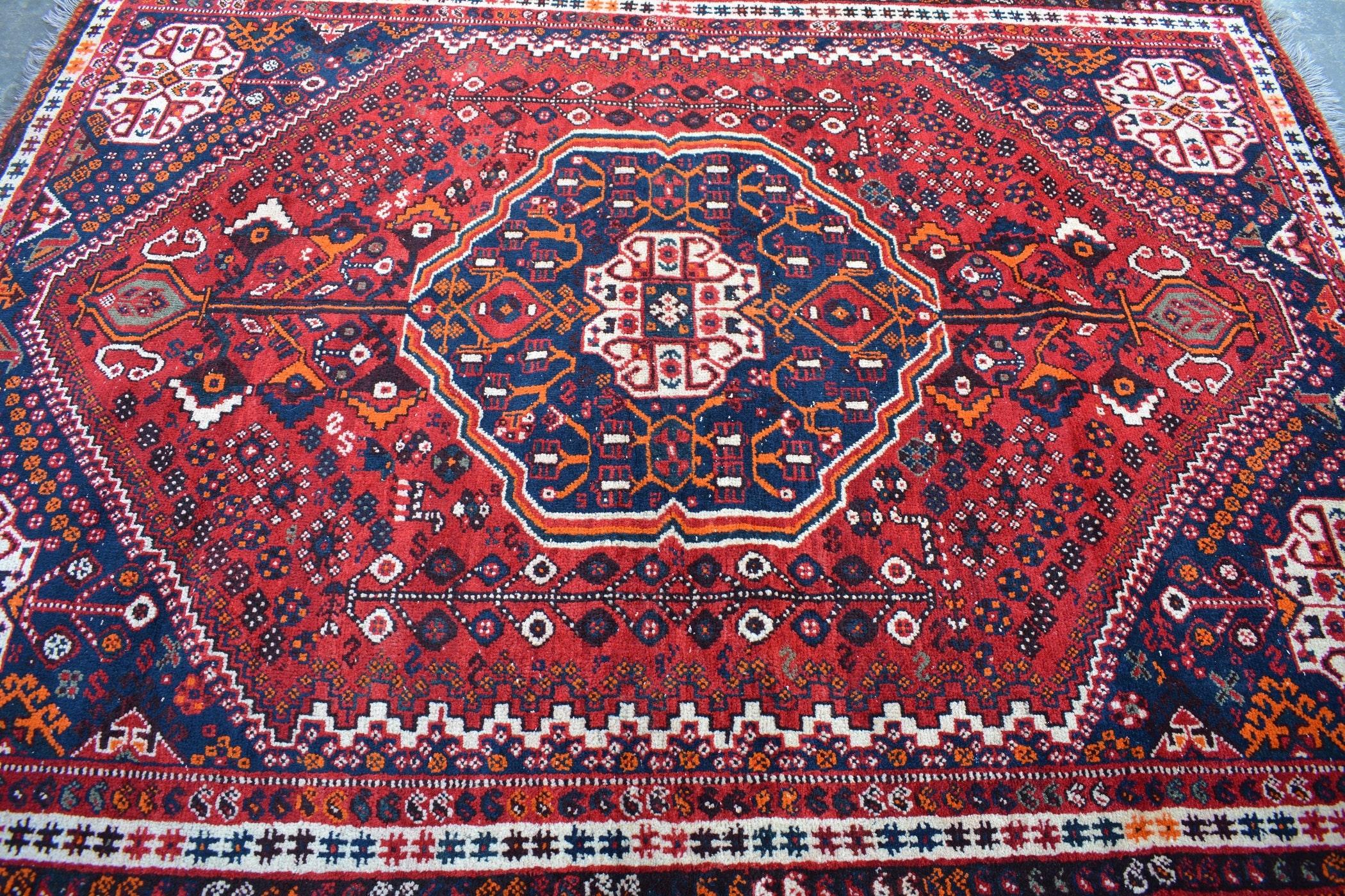 Vintage Handmade Tribal Caucasian Area Rug 100 Wool Etsy