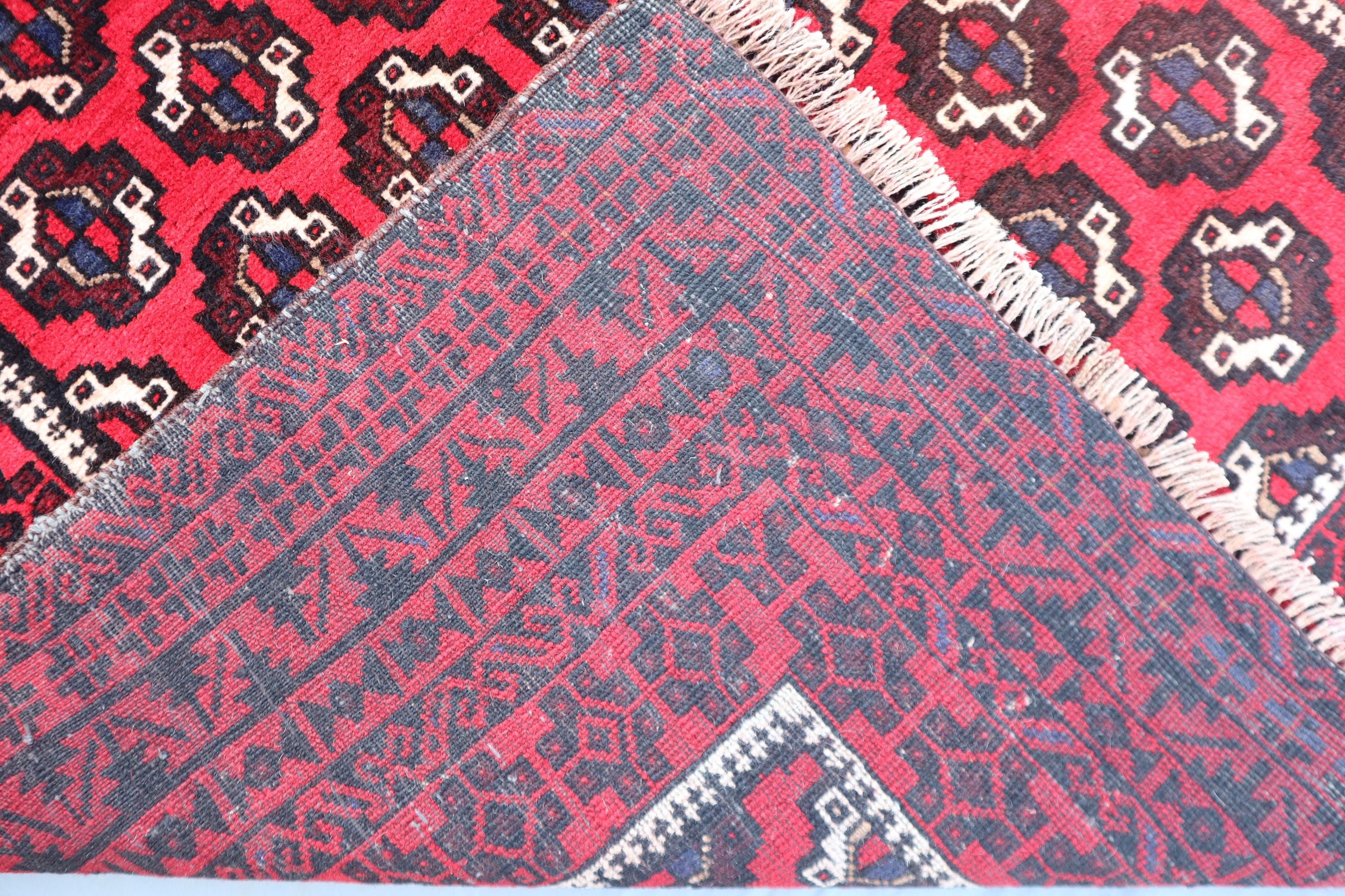 Antique Baluchi Taimani Rug: 4x7 Afghan Hand-knotted Wool Tribal