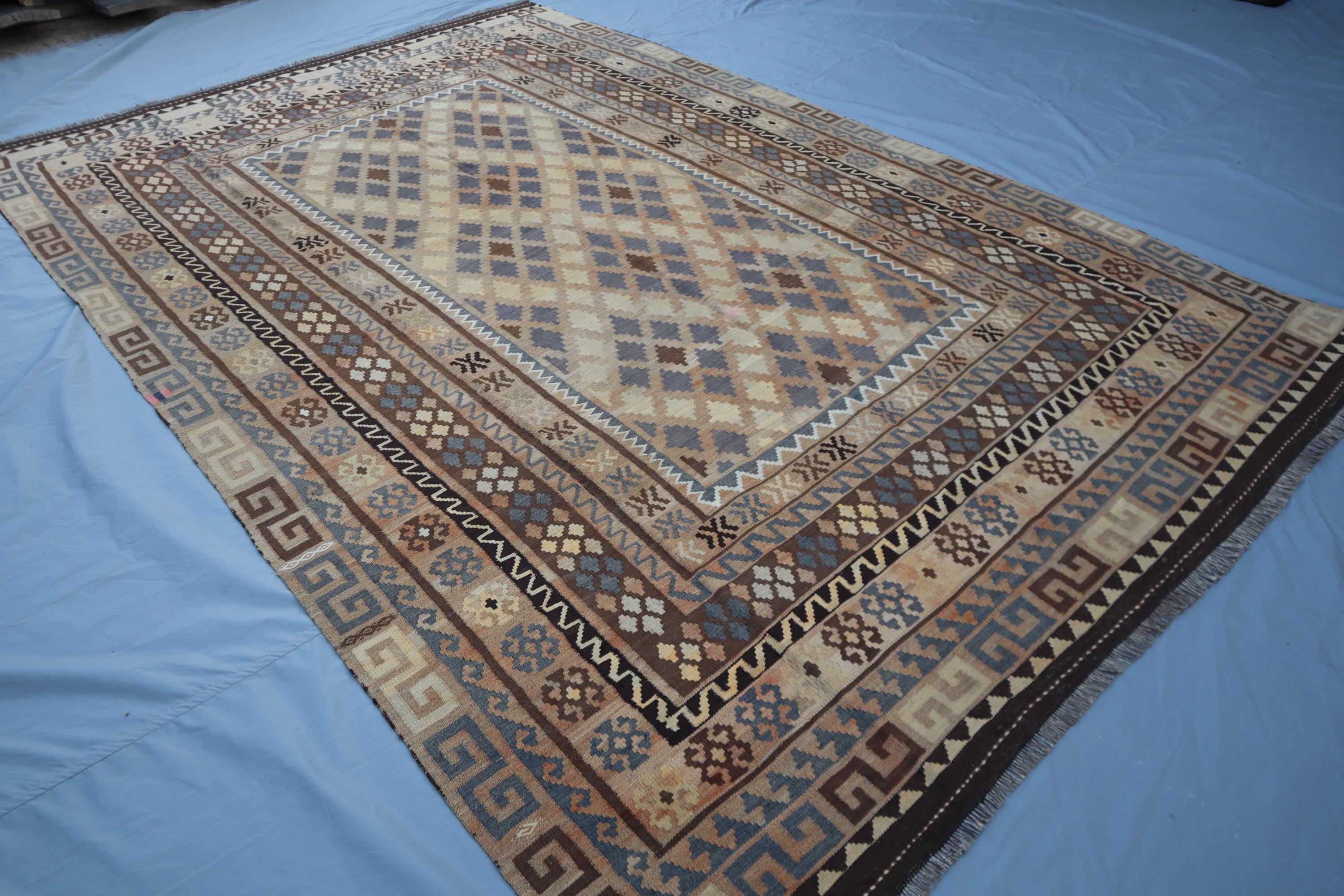 7x10 ヴィンテージ アフガン キリム ラグ：テラコッタウール