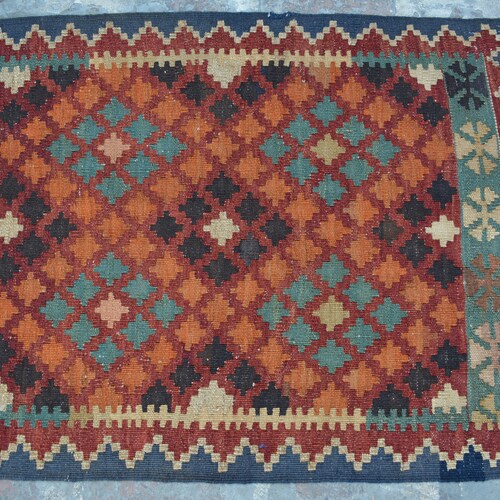 SIZE : 2'7 x 3'6 Feet Vintage Handmade Afghan Tribal Ghallmori Kelim 100% Wool Traditional Rug. Home shops Decor Kelim Rug , Vintage Kelim Rug