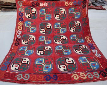 ヴィンテージ アフガニスタン スザニ キリム ラグ – 4'7x5'5 ウール