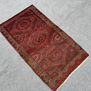 2&#39;3 x 4&#39;1 Feet Vintage Handmade Afghan Tribal 100% Wool Baluchi Rug Traditional Rug Home Decor Rug Tribal Best Wool Rug Moroccan Vintage Rug