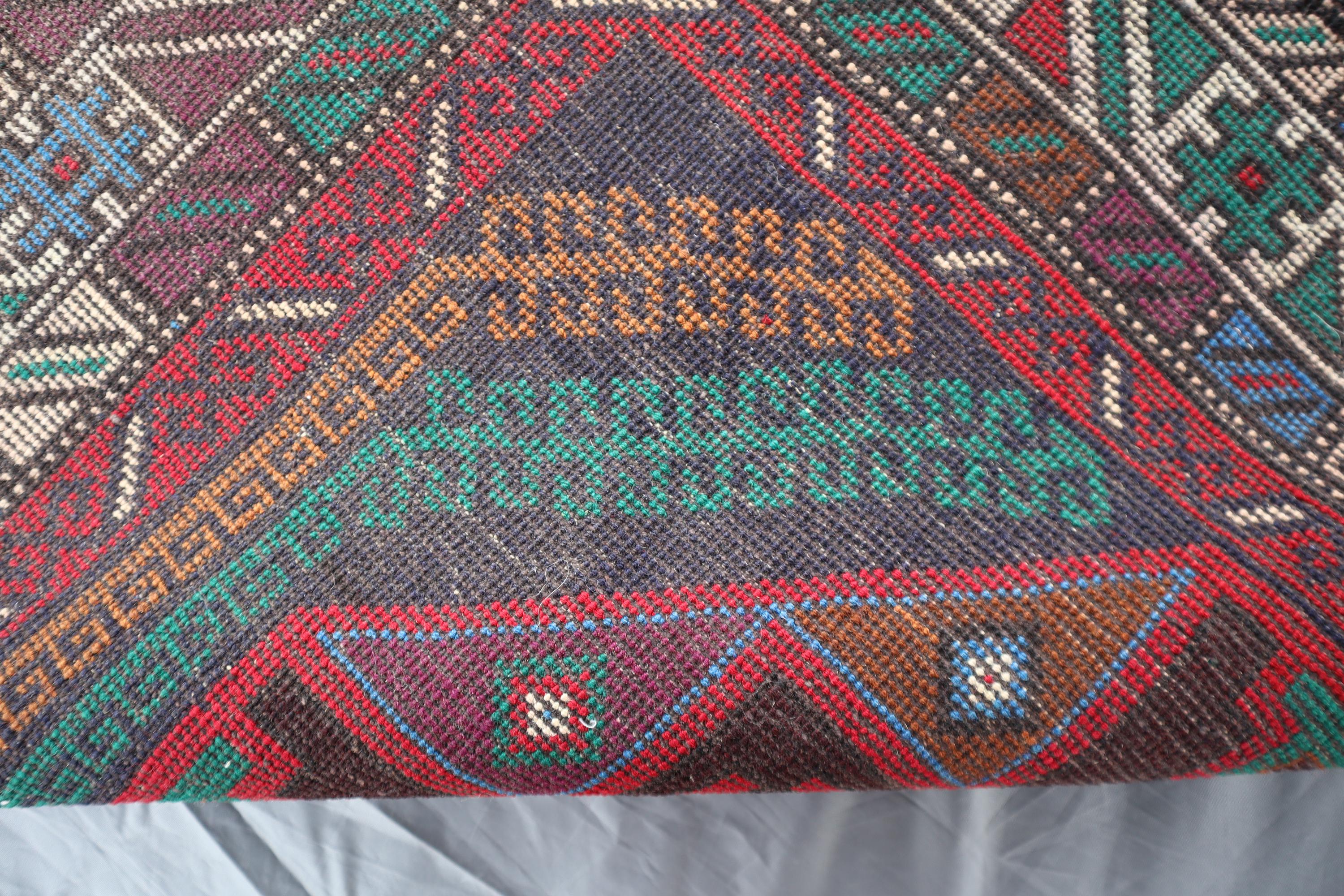 ハンドメイドのアフガニスタンウールラグ：4x7インチのヴィンテージ