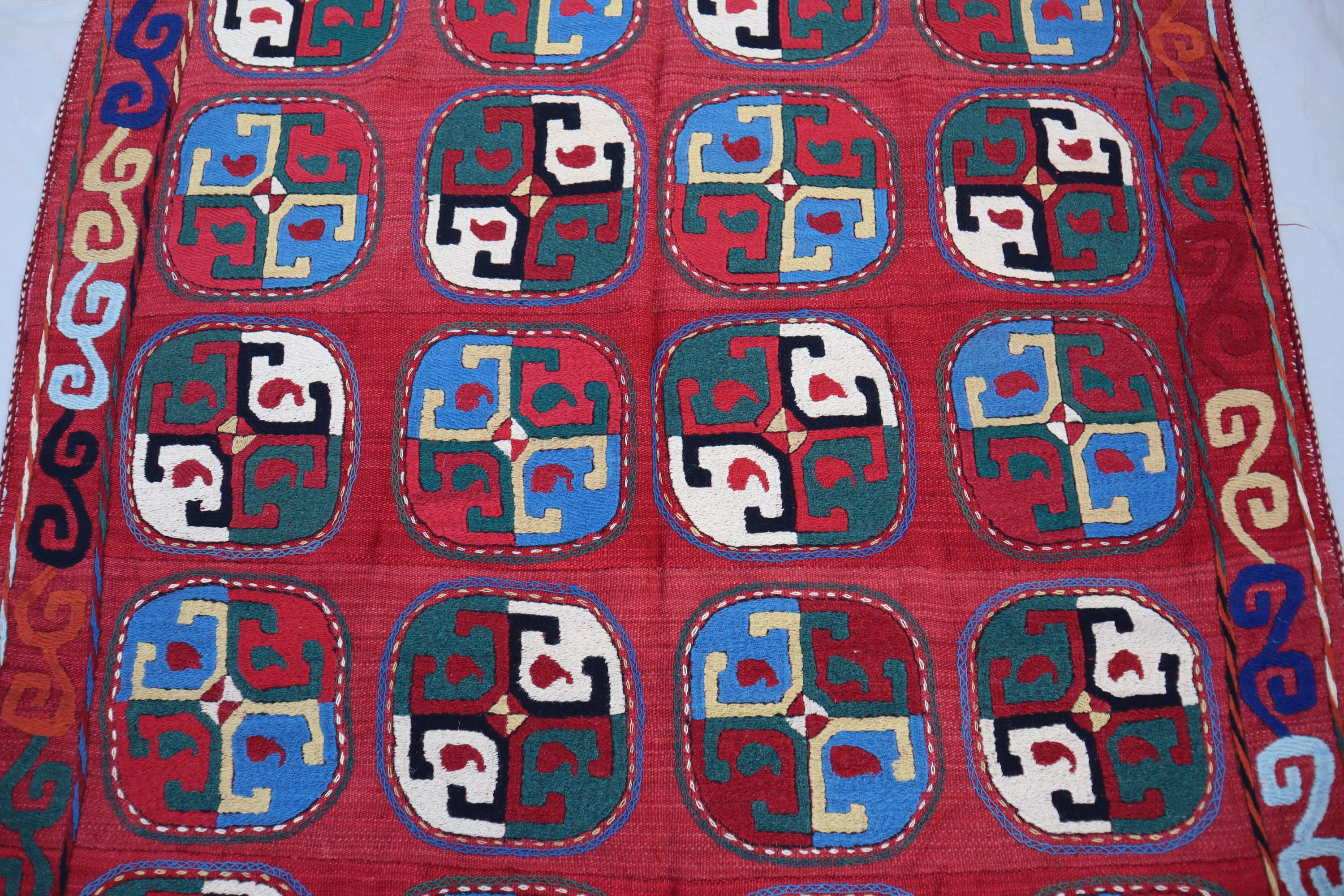 【q155k】ラグ 敷物 ヴィンテージ インテリア キリム？アフガニスタン？織物 q155k】ラグ 敷物 ヴィンテージ インテリア キリム？アフガニスタン