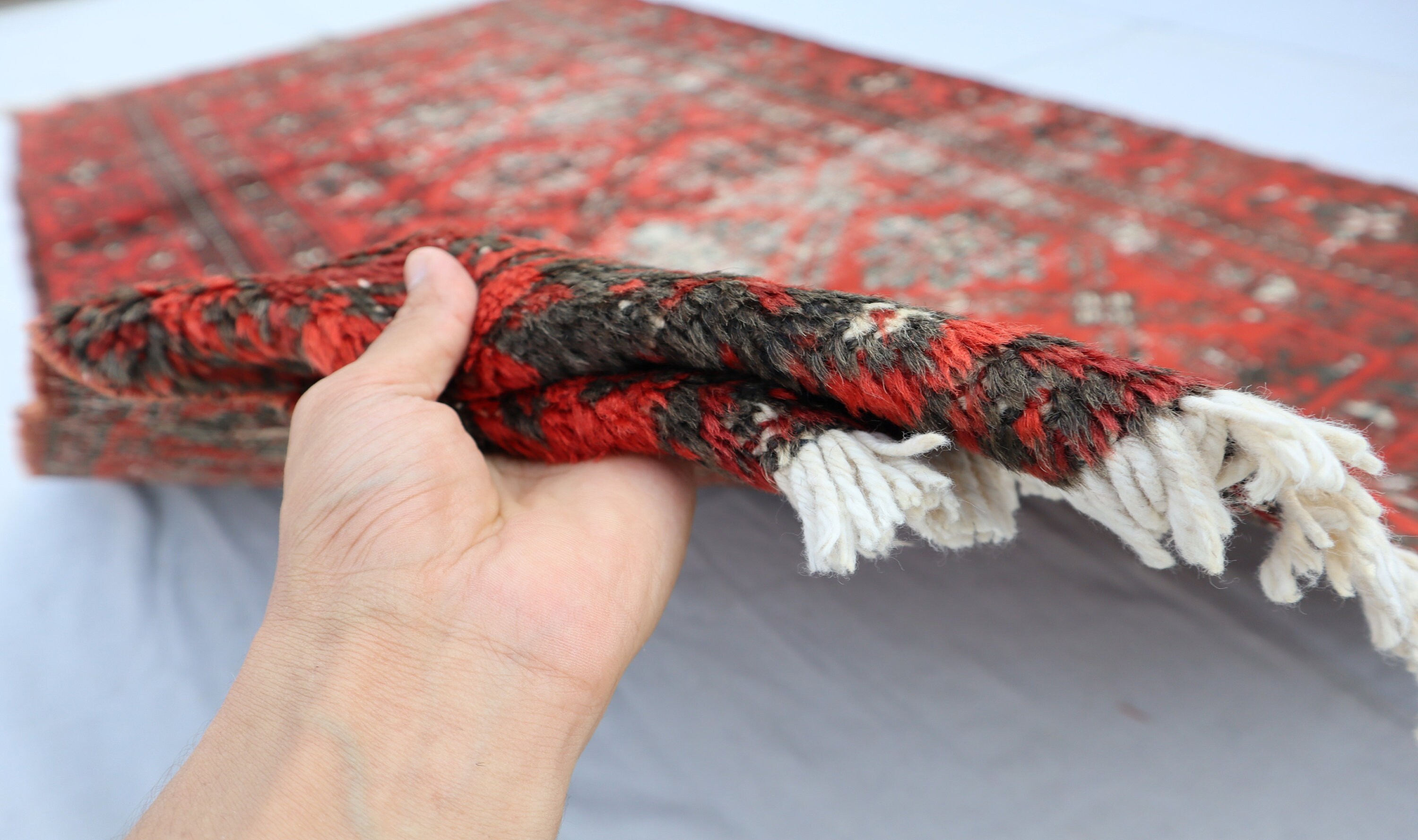 201×124 ヴィンテージラグ　バルーチ　手織ラグ ヴィンテージ バルーチ ラグ：手織りウール、風合いのある部族ラグ（3