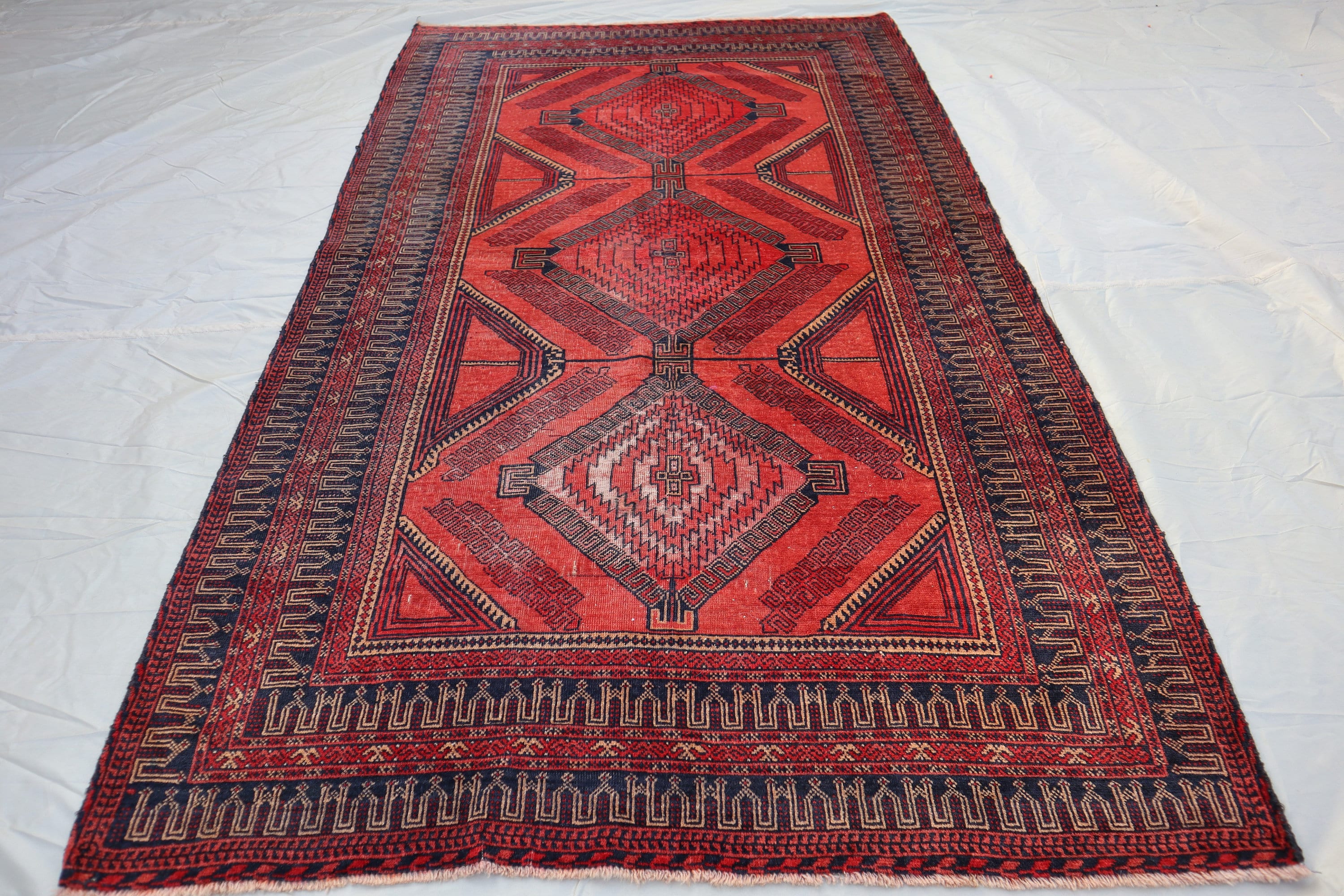 4x7 Ft Vintage Taimani Handmade Afghan Tribal Baluch 100