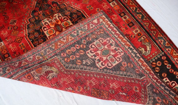 Handmade Afghan Baluch Wool Rug: Pictorial Kazak Area Rug (5'3 X 8