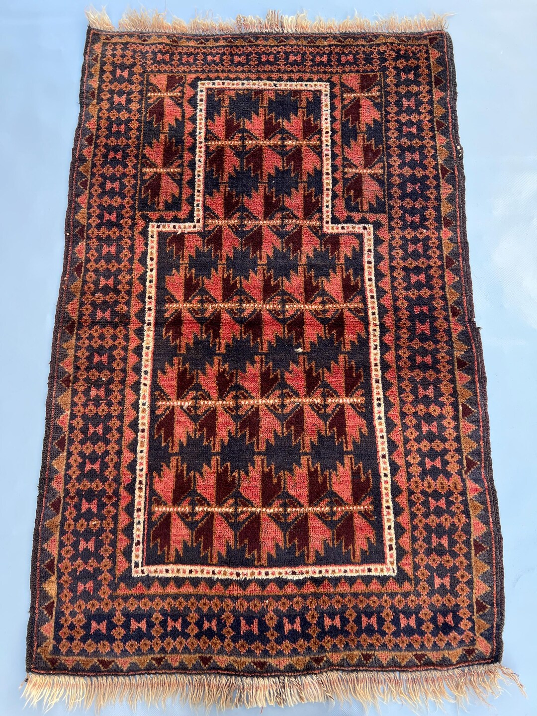 Vintage Afghan Baluchi Prayer Rug/ 2'11x4'5 Handmade Wool Tribal Rug ...