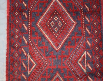 ヴィンテージ アフガン ランナーラグ、トライバル ジオメトリック