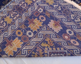 Vintage Afghan Baluch Tribal Rug 4x7, Handmade Navy Blue Wool