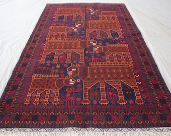 ヴィンテージ アフガニスタン キリム ラグ: 2.3 x 3.3 フィートの