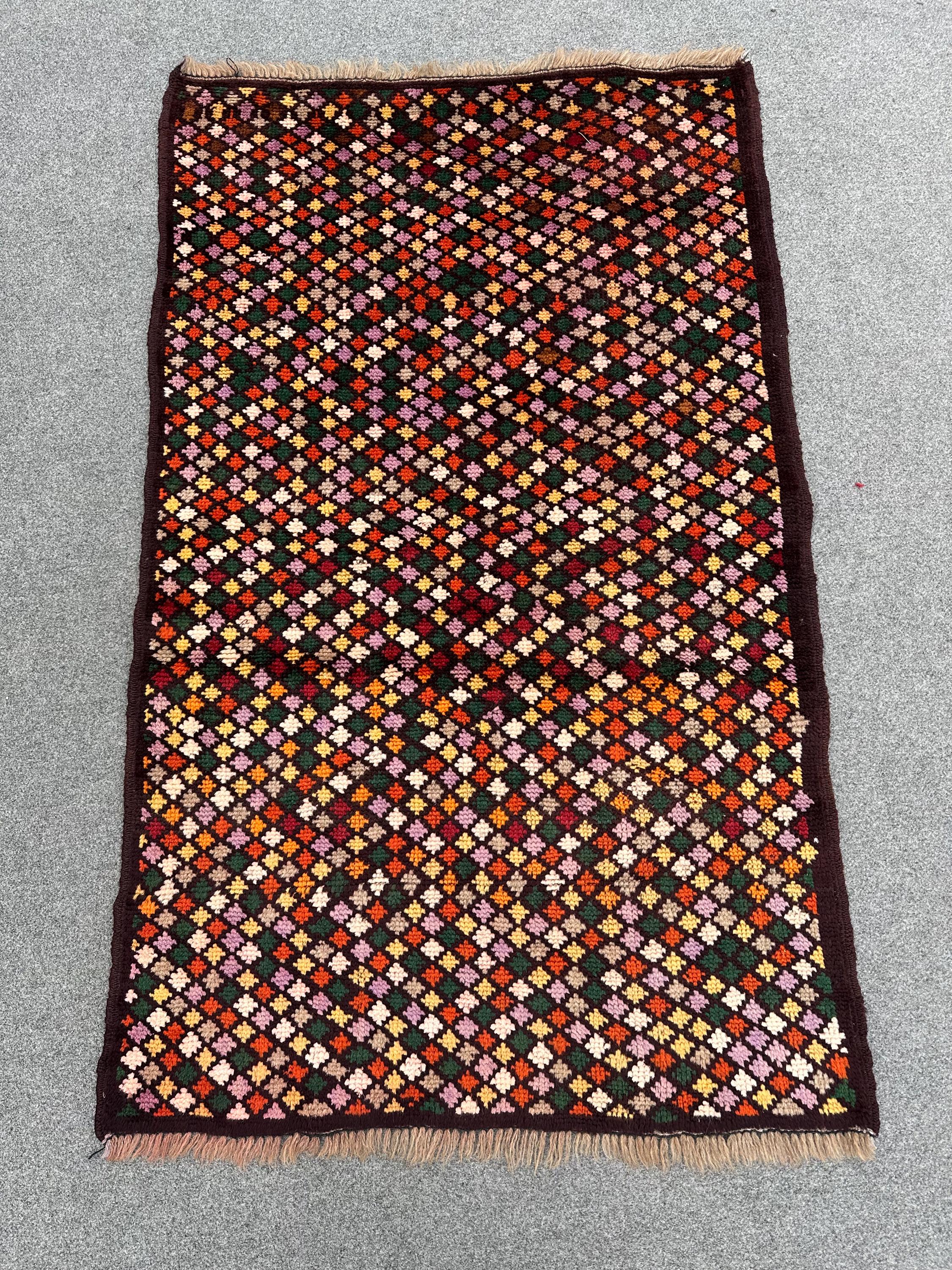 ヴィンテージ アフガン バルーチ ラグ (3x5): ハンドメイド ウール